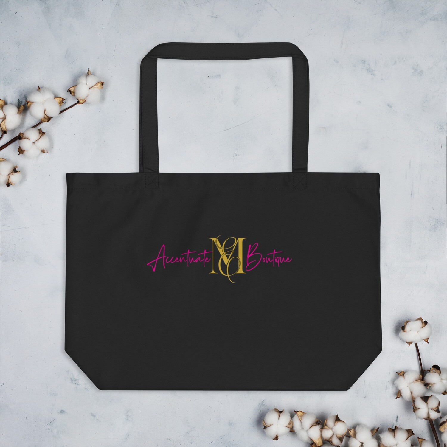 Large Accentuate Me Boutique organic tote bag