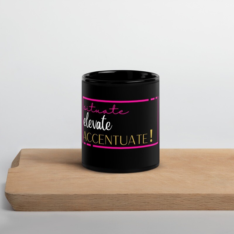 Elevate Black Glossy Mug