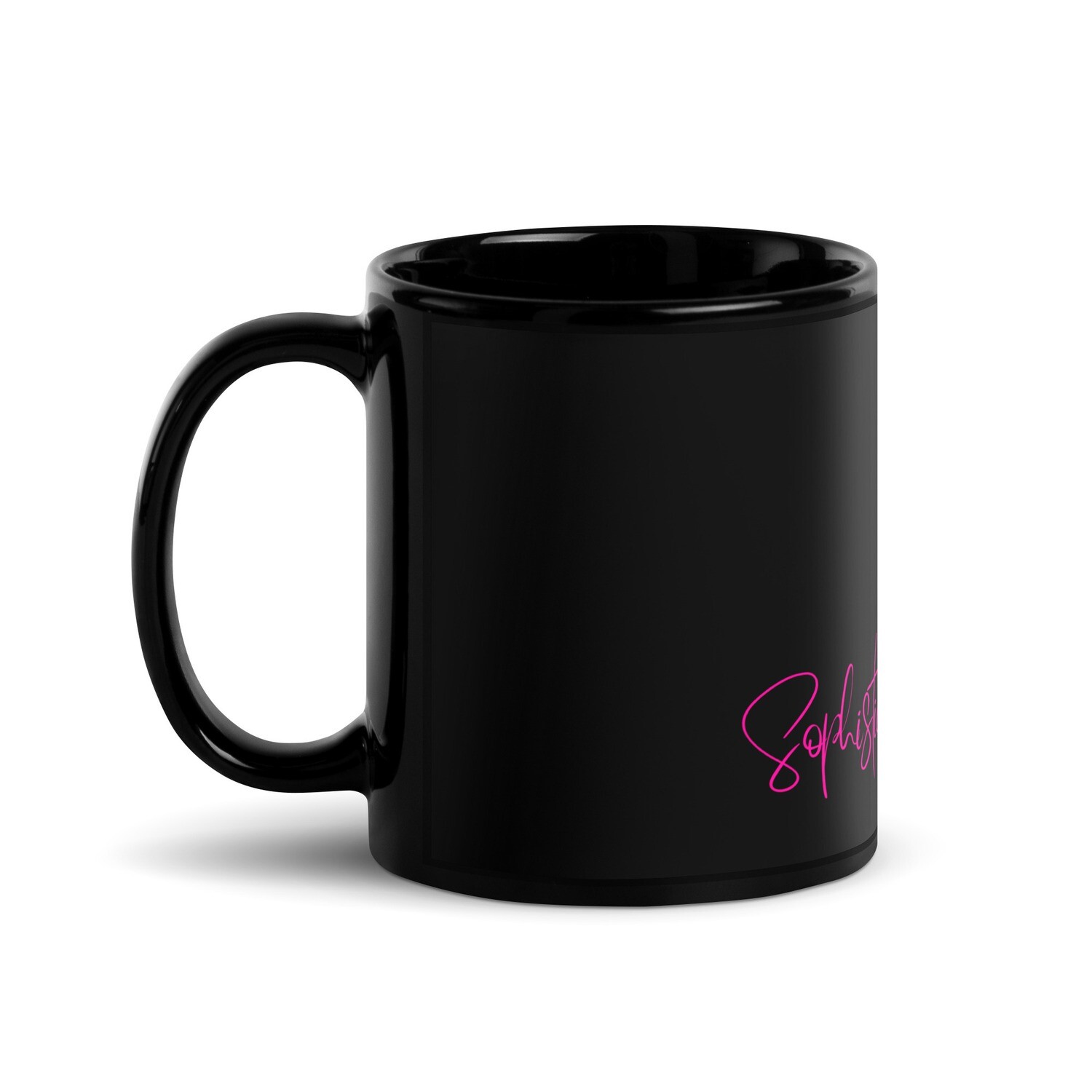 Sophisticated Black Glossy Mug, Size: 11oz
