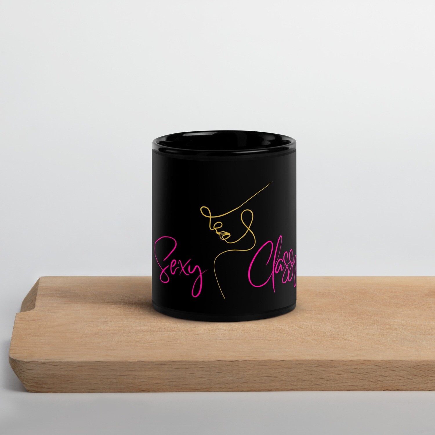 Classy Black Glossy Mug, Size: 11oz