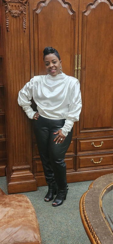 Porcelain Satin Crop Blouse