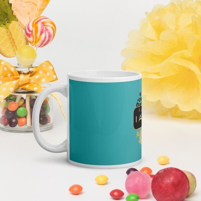 Aqua Leopard glossy mug, Size: 11oz