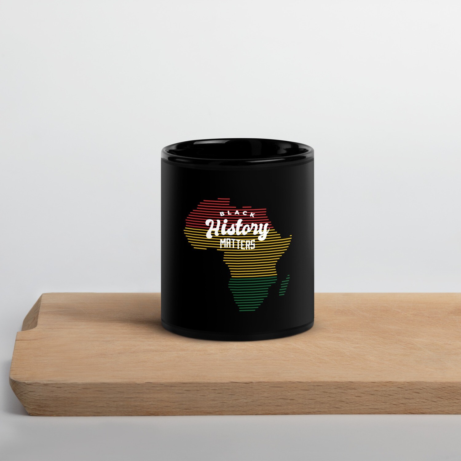 Africa Black Glossy Mug, Size: 11oz