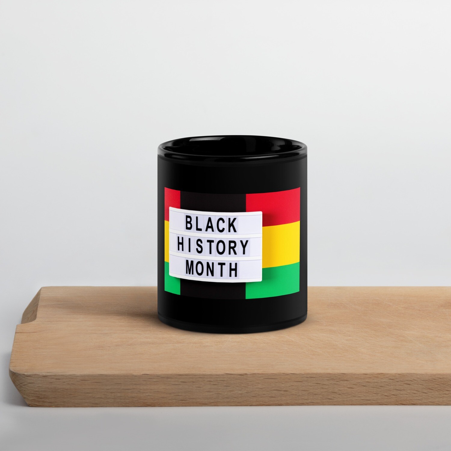 Black History Month Black Glossy Mug, Size: 11oz