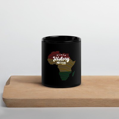 Africa Black Glossy Mug