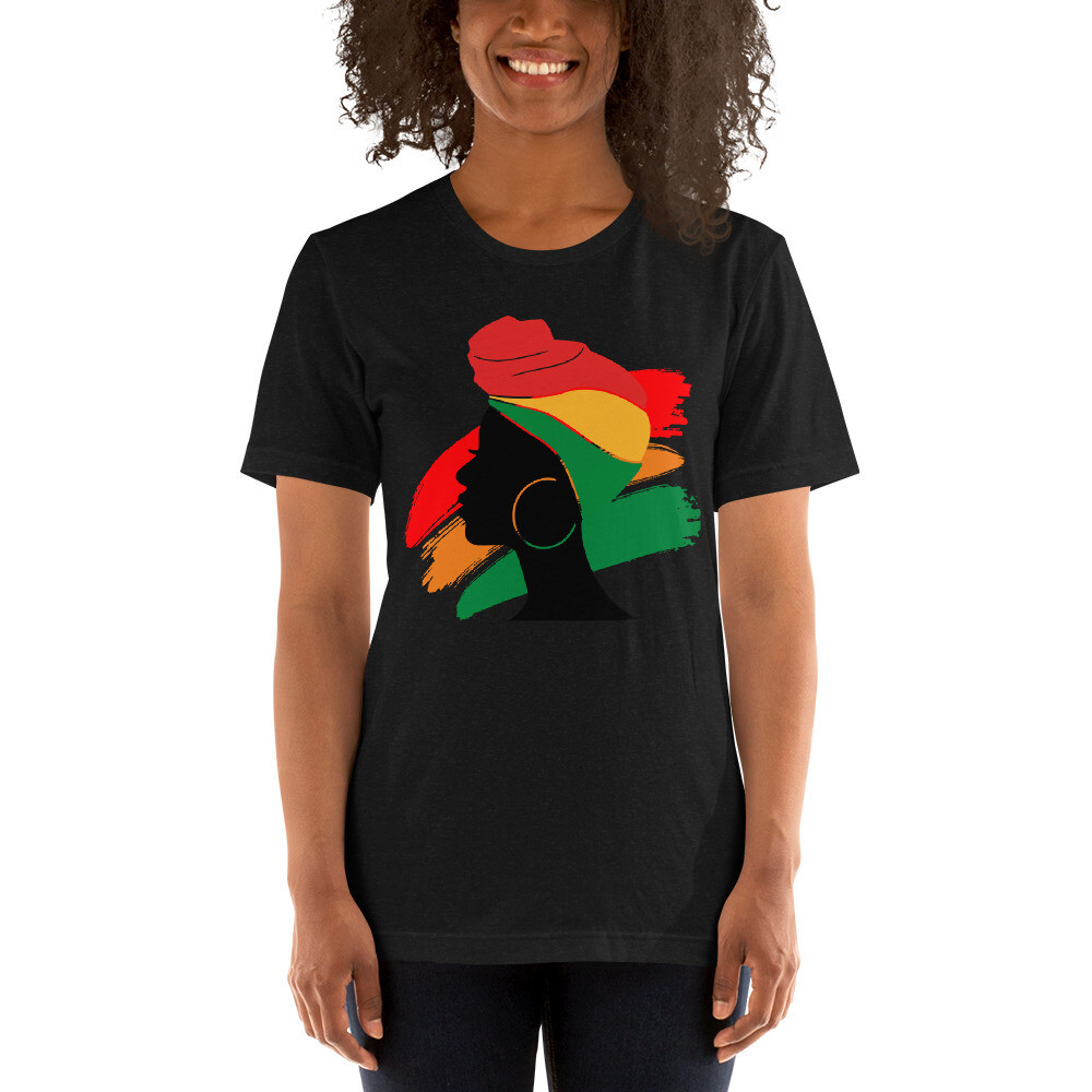 Head Wrap Unisex t-shirt, Color: Black Heather, Size: S