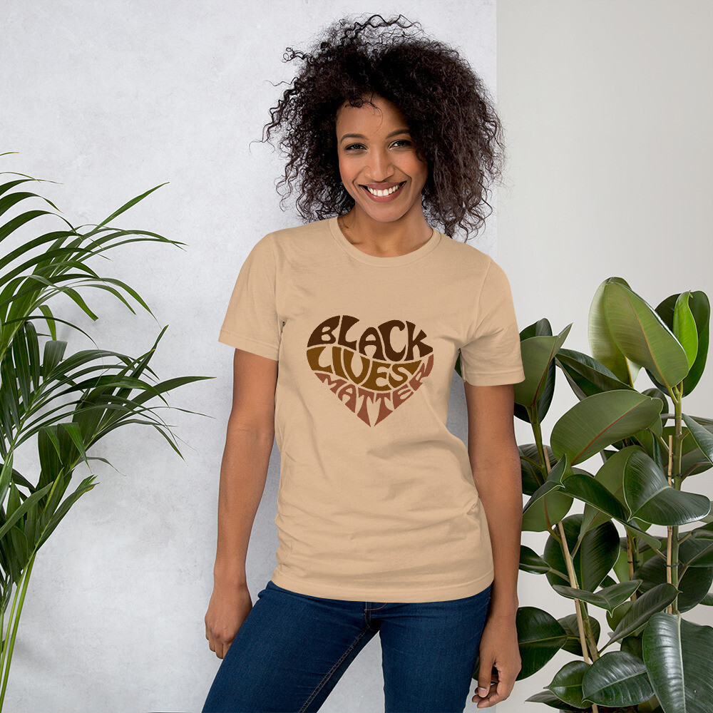 BLM Unisex t-shirt, Color: Tan, Size: XS