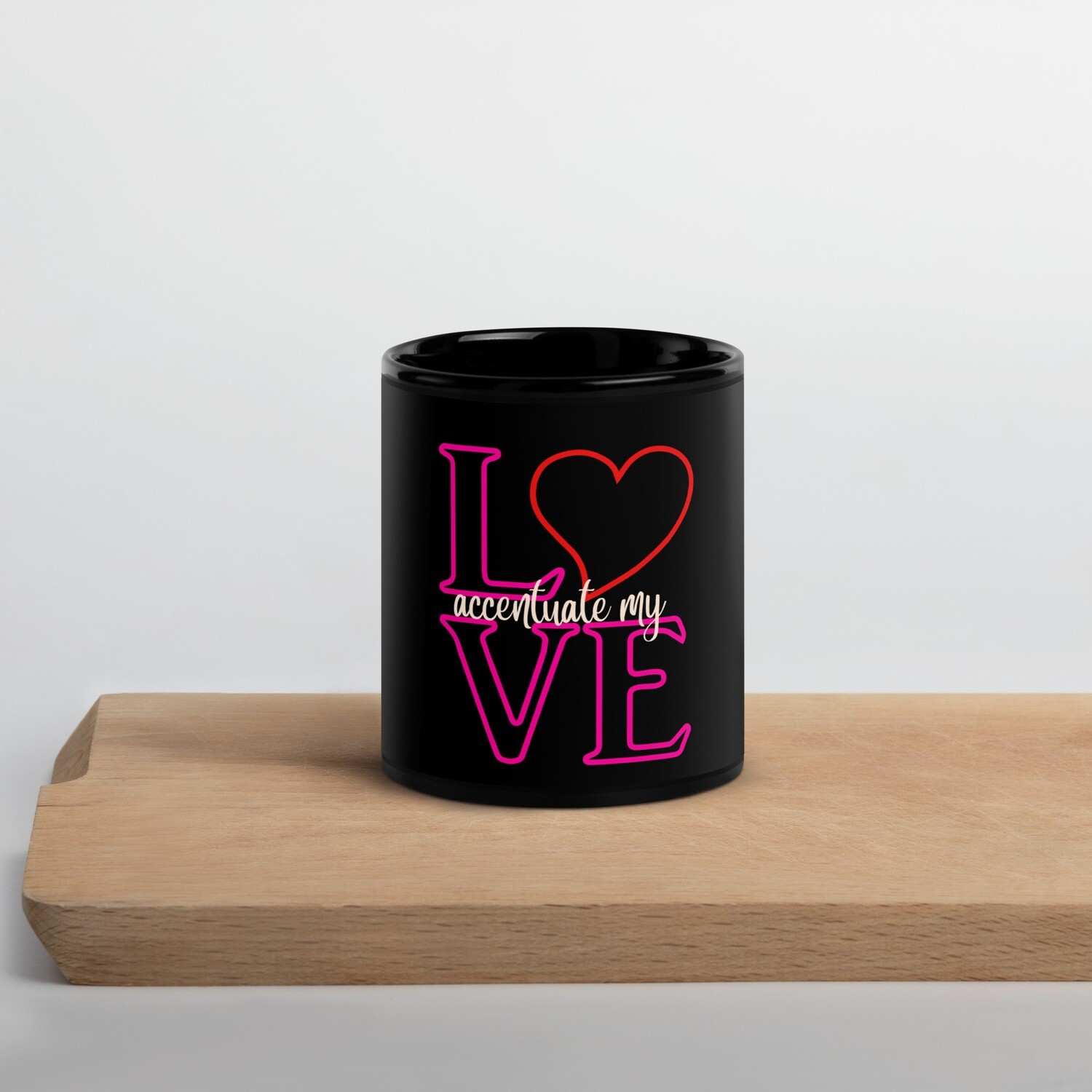 Black Glossy Mug, Size: 11oz