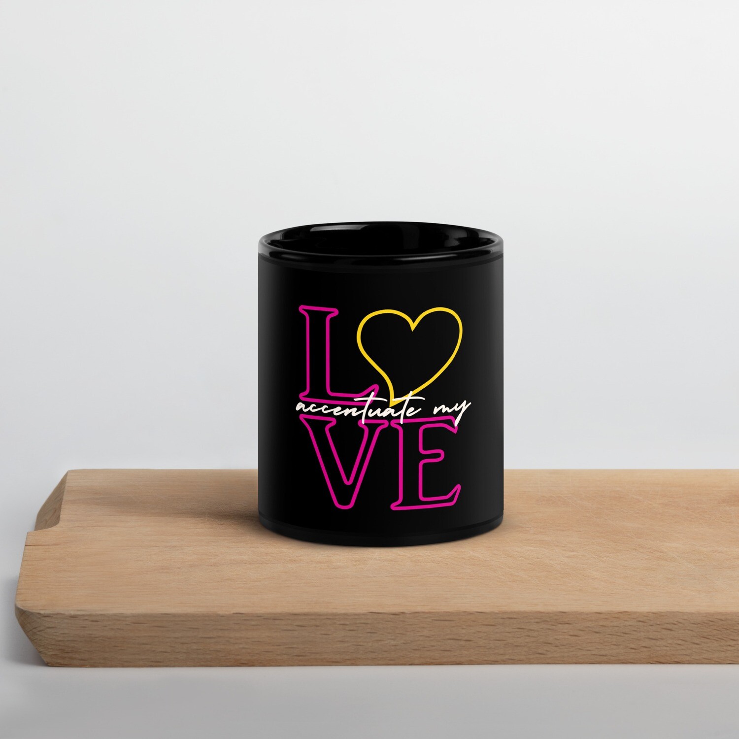 Black Glossy Mug, Size: 11oz