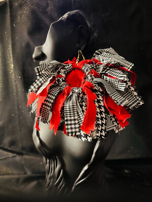 Red Houndstooth and Plaid Dream Catcher