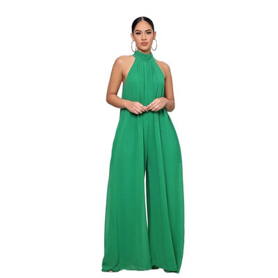Green Halter Jumpsuit (Tall Fashion)