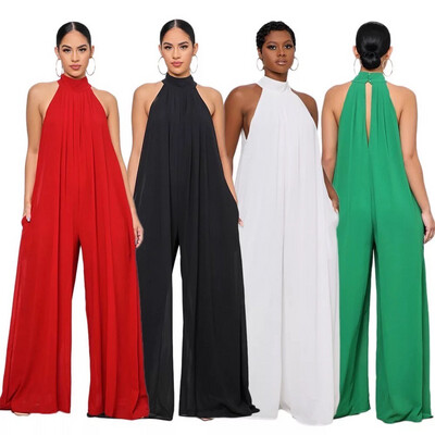 Green Halter Jumpsuit (Tall Fashion)
