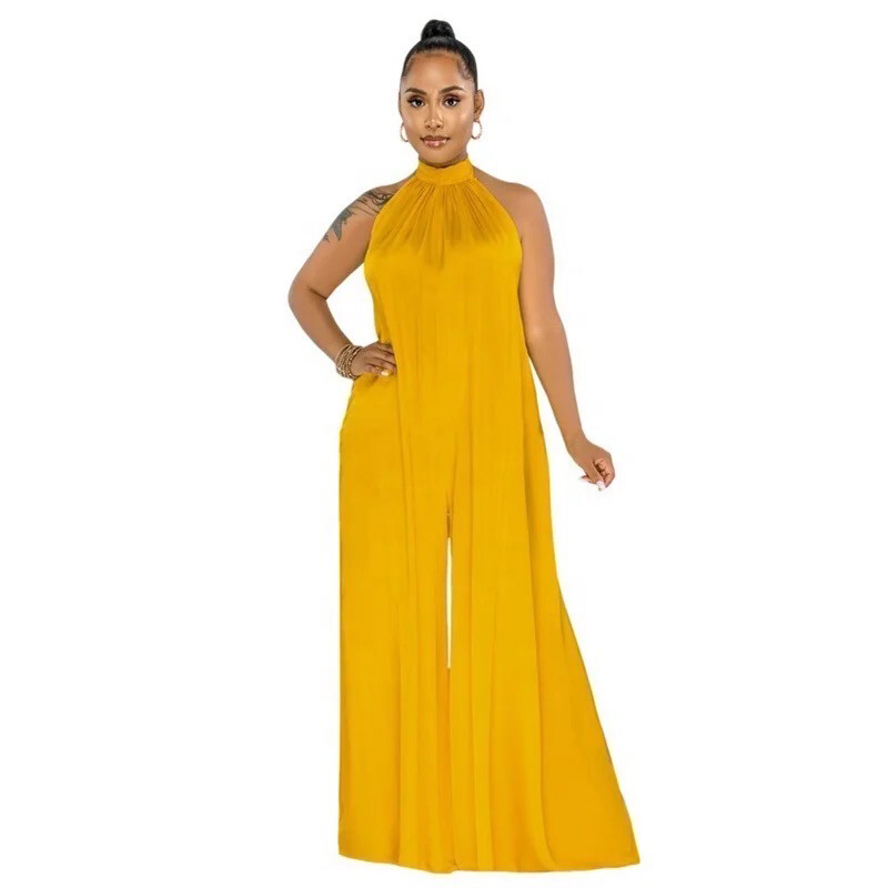 Golden Sun Backless Jumpsuit (Tall Fashion)