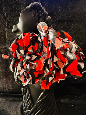 Black &amp; Red Afrofringe Danglers