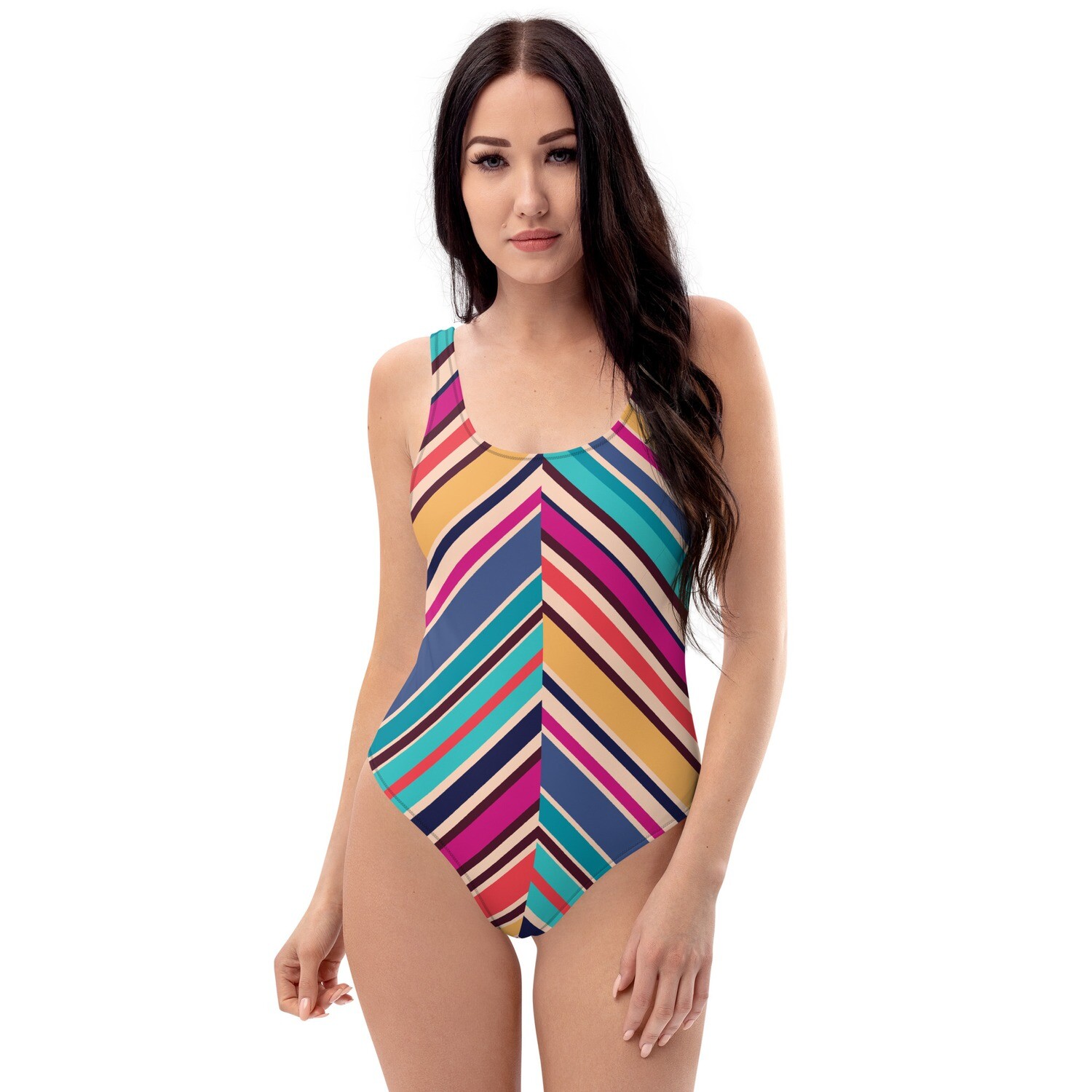 Stripes One-Piece Swimsuit, Size: XS