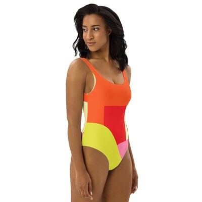 Color Block One-Piece Swimsuit