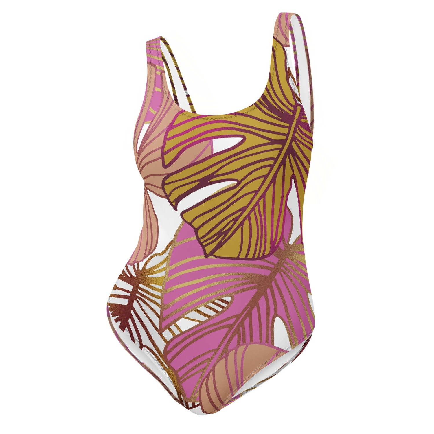 Tropical Pink One-Piece Swimsuit, Size: XS
