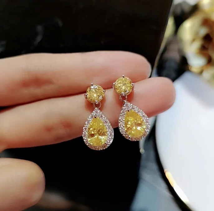 Yellow Zircon Teardrops