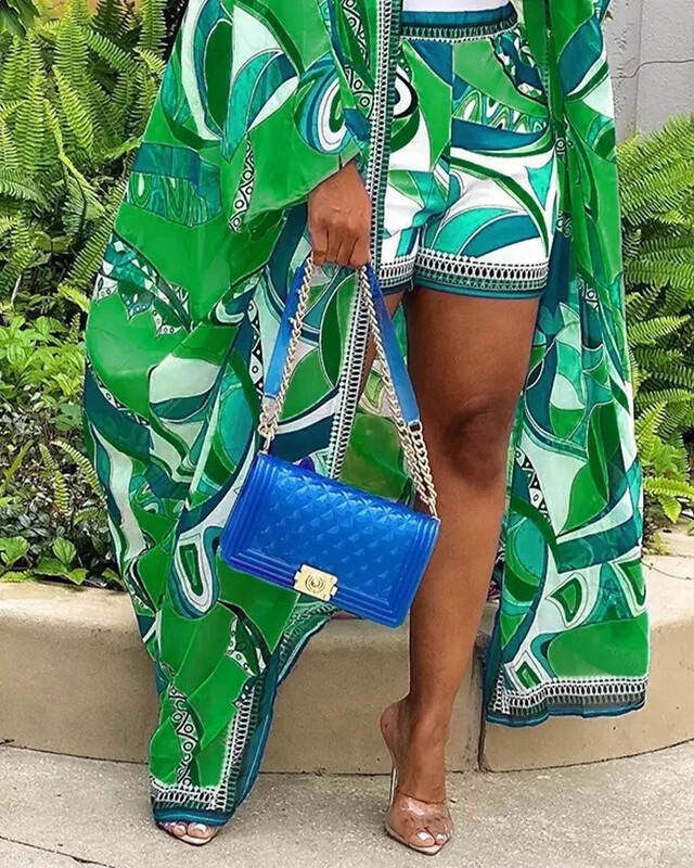 Vibrant Green Summer Short Set (stretchy fabric)
