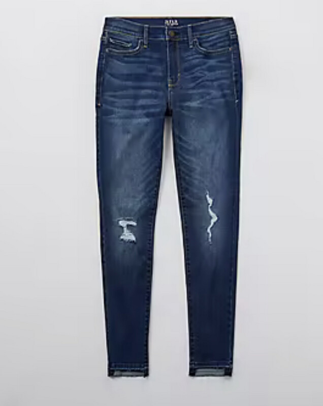 Modest Distressed Stretch Jeans