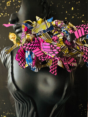 Afro Pink Fringe Earrings