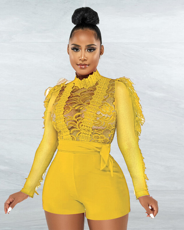 Yellow Lace Romper