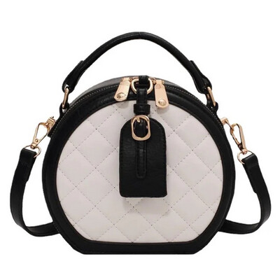 Black and White Vegan Leather Crossbody