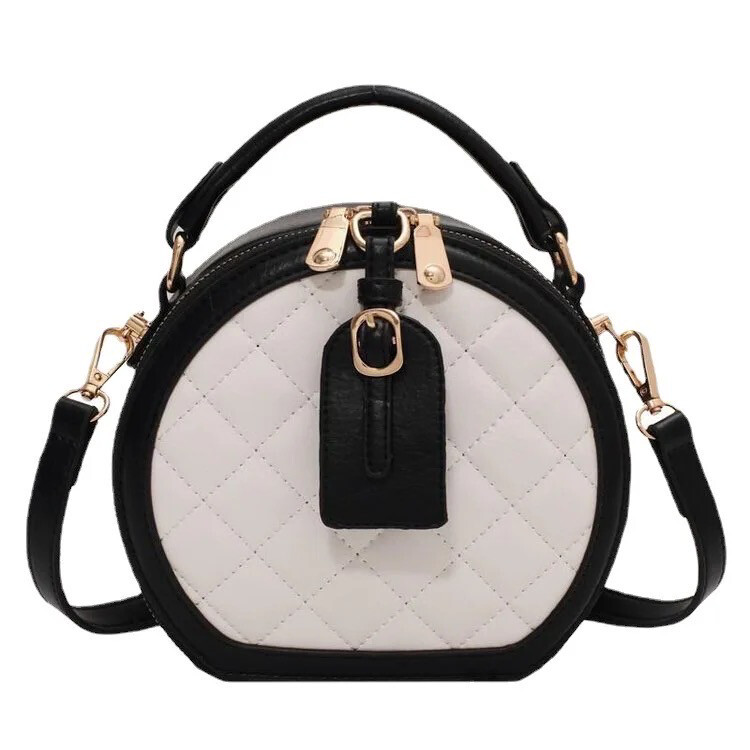 Black and White Vegan Leather Crossbody