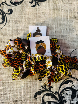 Yellow and Brown Afrofringe (handmade)