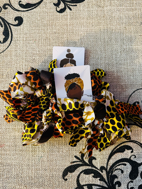 Yellow and Brown Afrofringe (handmade)