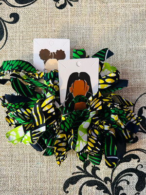 Green/Black Afrofringe (handmade)