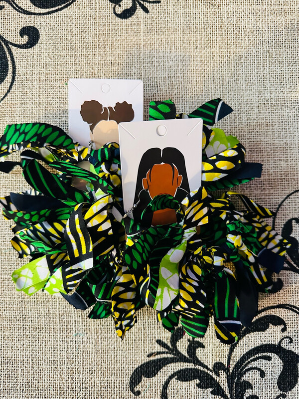Green/Black Afrofringe (handmade)