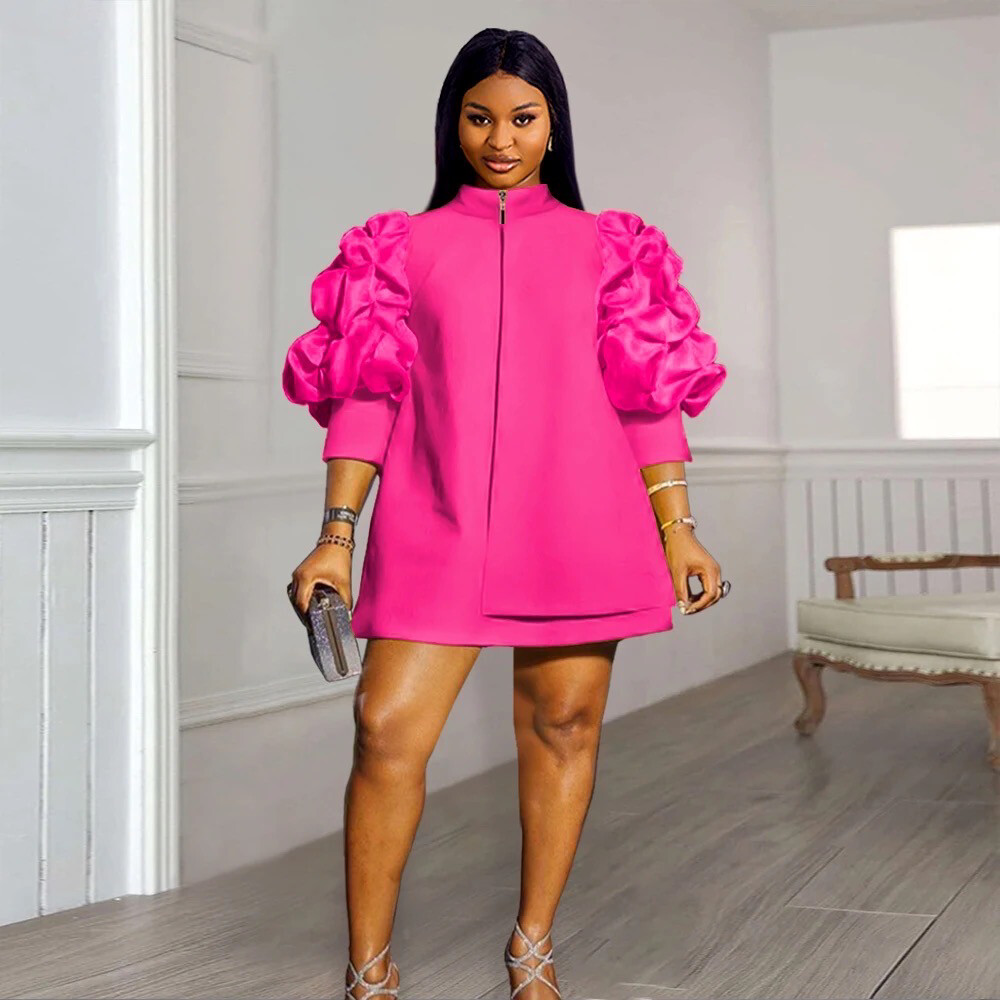 Pink Puff Sleeve Mini