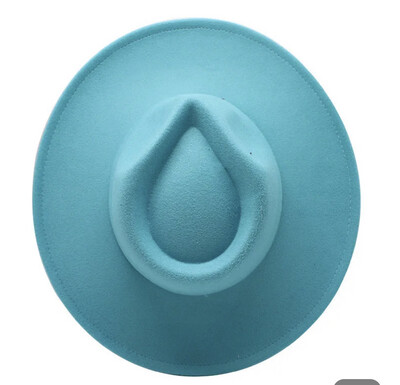 Lake Blue Wide Brim Fedora