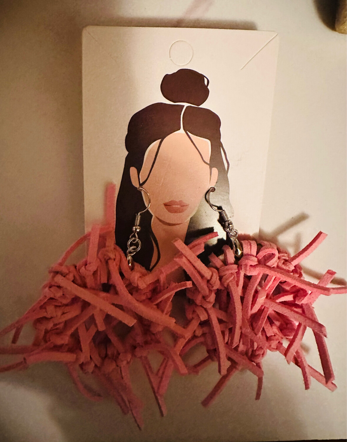 Baby Pink Twisted Leather ( Handmade)