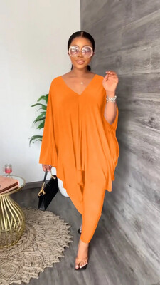 Orange Fashionable Two Piece Set