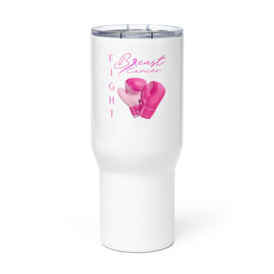 BREAST CANCER Travel mug with a handle