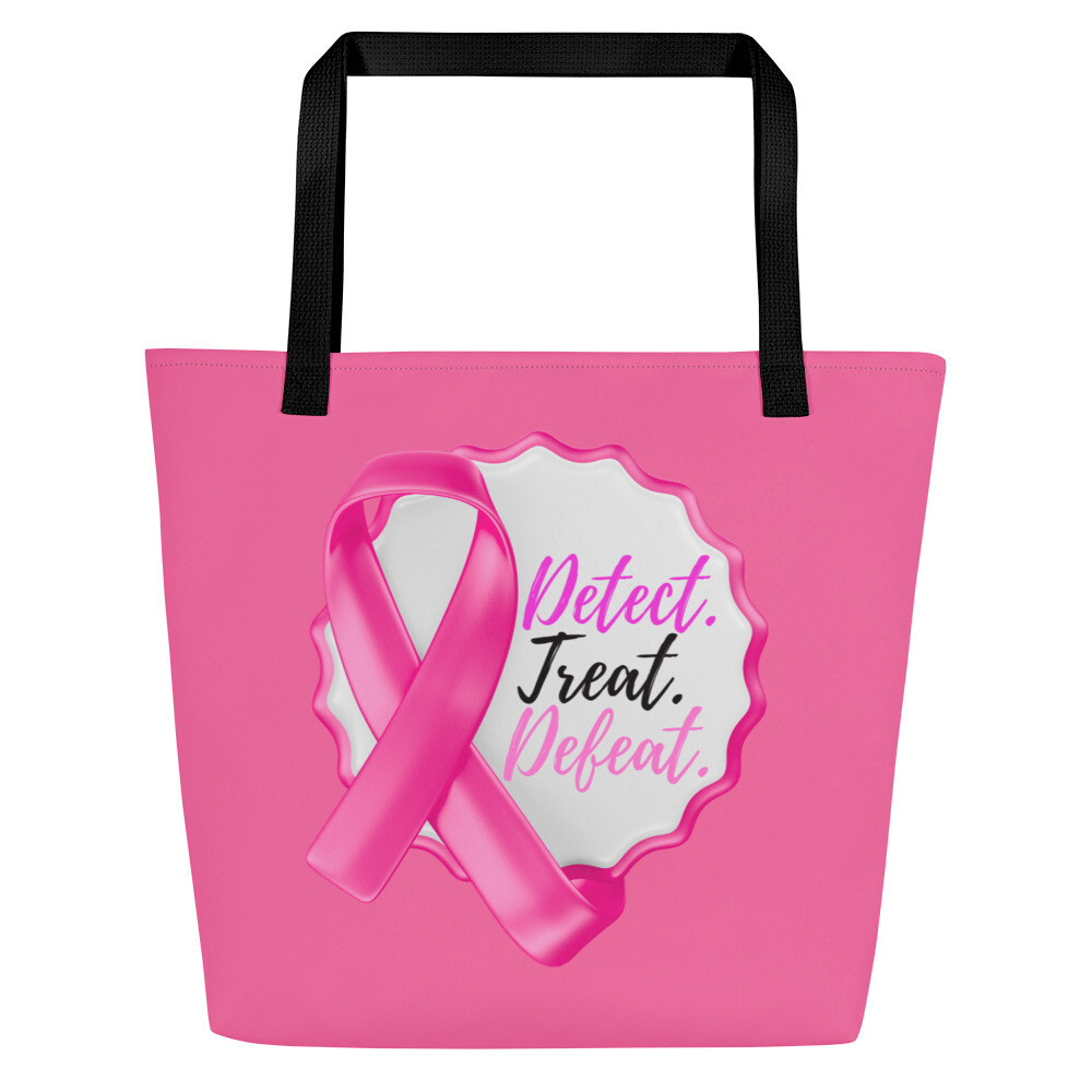 DEFEAT IN PINK All-Over Print Large Tote Bag