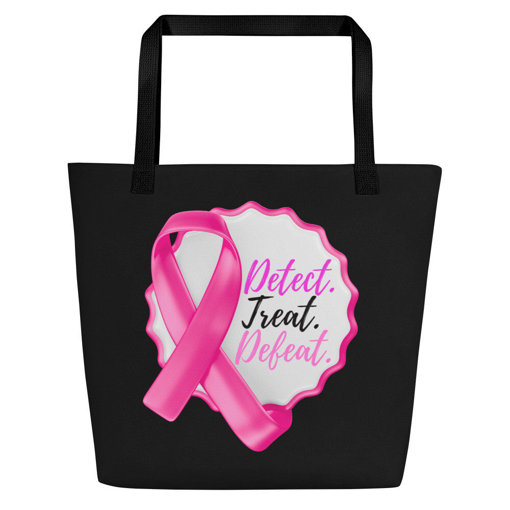 DEFEAT IN BLACK All-Over Print Large Tote Bag