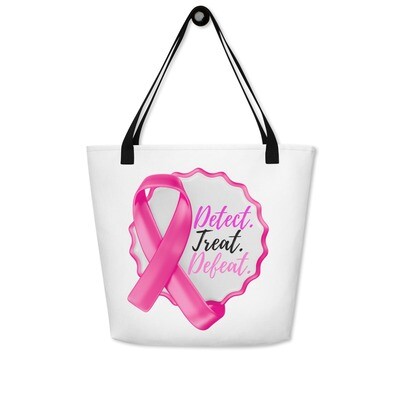 DEFEAT IN WHITE All-Over Print Large Tote Bag