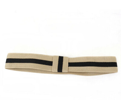 Black And Taupe Elastic Hat Band