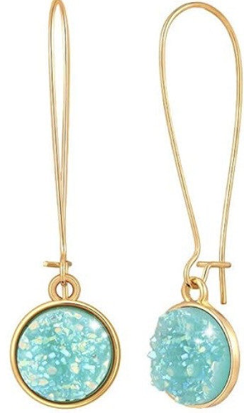 Sea Green Druzy Crystal Earrings