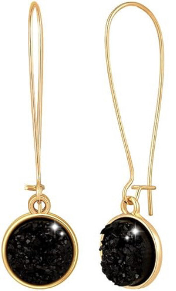 Black Druzy Crystal Earrings