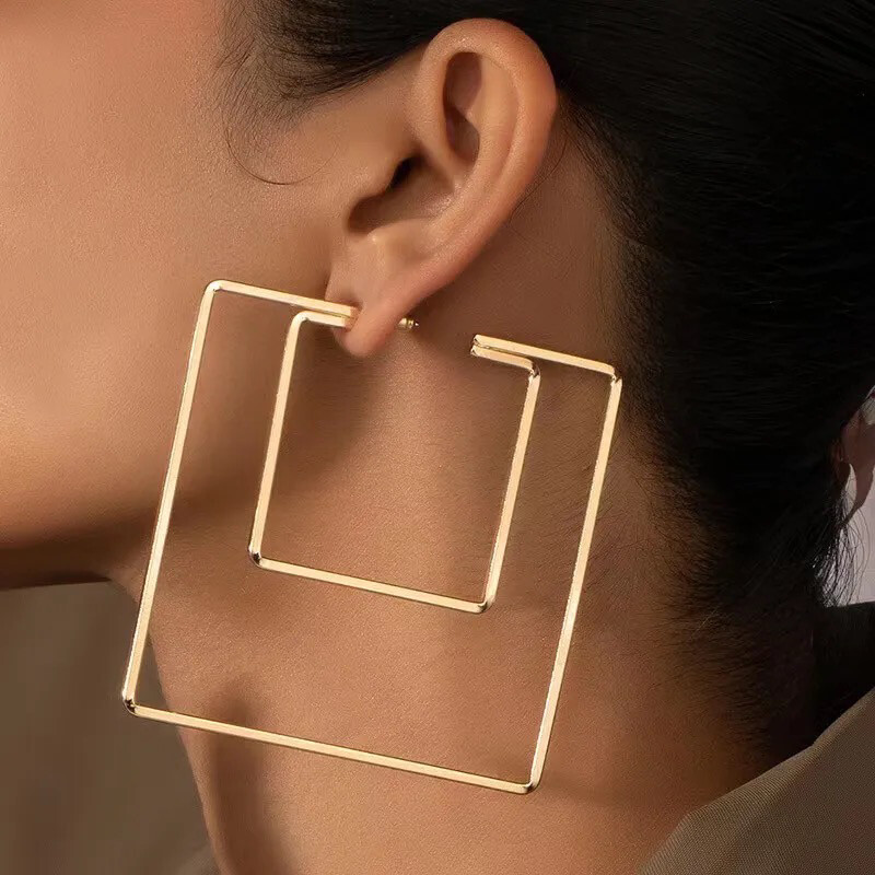 Large Square Hoops (gold)