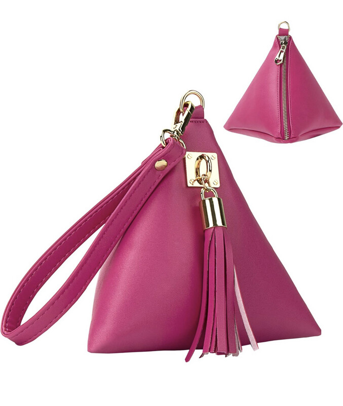 Pink Pyramid Wristlet
