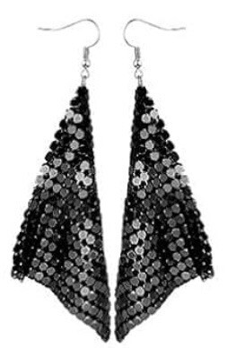 Black Metal Drop Earrings