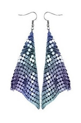 Iridescent Metal Drop Earrings