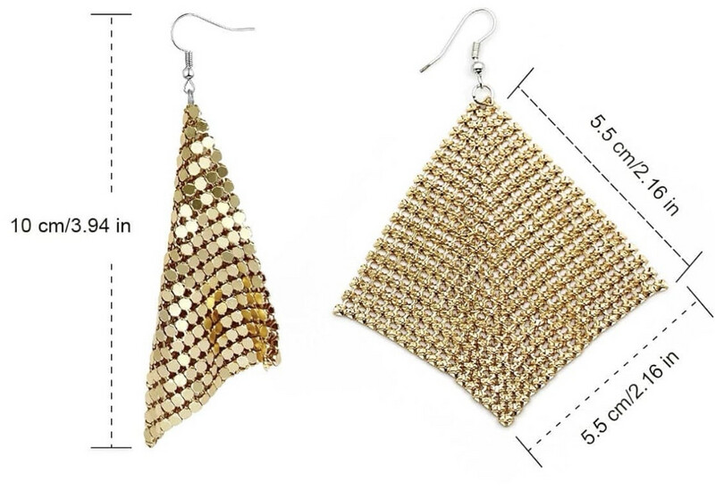 Gold Metal Drop Earrings