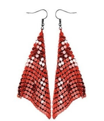 Red Metal Drop Earrings