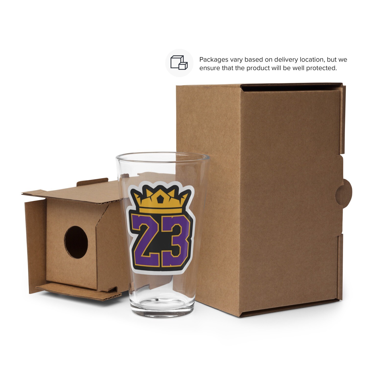 KING JAMES II Shaker pint glass
